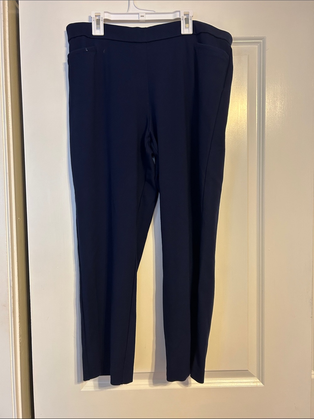 Susan Graver Navy Straight-Leg Ponte Pants